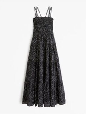 Abercrombie & Fitch Black Polka Dot Maxi Dress
